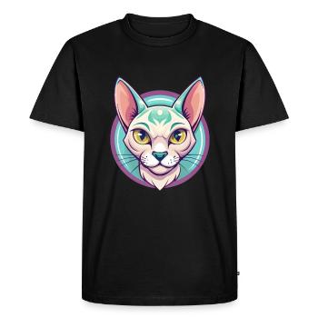 Singapura Chat Race Dessin Animé Kawaii Animal Pet - T-shirt Premium bio Homme - noir - Devant - Nico (187cm)
