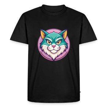 Cyprus Cat Breed Cartoon Kawaii Animal Pet - Men's Premium Organic T-Shirt - black - Front - Nico (187cm)