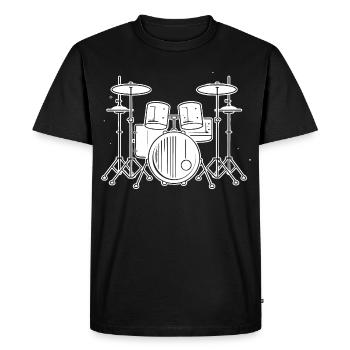 Drum Set Drawing - Men's Premium Organic T-Shirt - black - Front - Nico (187cm)
