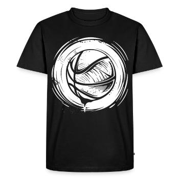 Croquis de ballon de basket-ball - T-shirt Premium bio Homme - noir - Devant - Nico (187cm)
