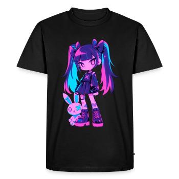 Cute Kawaii Anime Girl Grunge Goth Bunny Gothic - Men's Premium Organic T-Shirt - black - Front - Nico (187cm)