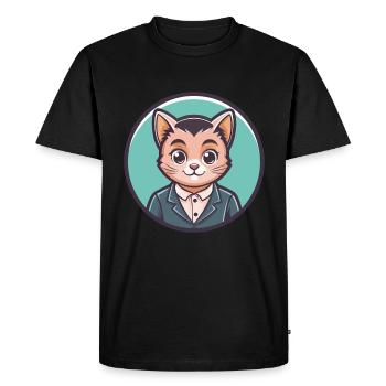 Bambino Chat Race Dessin Animé Kawaii Animal Pet - T-shirt Premium bio Homme - noir - Devant - Nico (187cm)