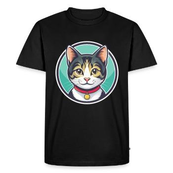 Chat américain à poil dur race dessin animé Kawaii Animal - T-shirt Premium bio Homme - noir - Devant - Nico (187cm)