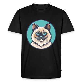 Birman Chat Race Dessin Animé Kawaii Animal Pet - T-shirt Premium bio Homme - noir - Devant - Nico (187cm)
