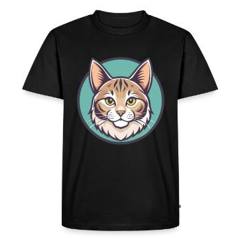 Américain Bobtail Chat Race Dessin Animé Kawaii Animal - T-shirt Premium bio Homme - noir - Devant - Nico (187cm)