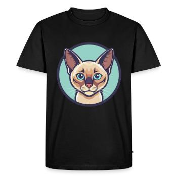 Chat Birman Européen Race Dessin Animé Kawaii Animal - T-shirt Premium bio Homme - noir - Devant - Nico (187cm)