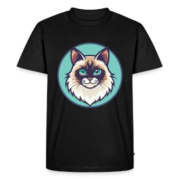Neva Mascarade Chat Race Dessin Animé Kawaii Animal - T-shirt Premium bio Homme - noir - Devant - Nico (187cm)