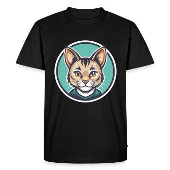 Pixie Bob Chat Race Dessin animé Kawaii Animal Pet - T-shirt Premium bio Homme - noir - Devant - Nico (187cm)
