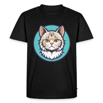 Selkirk Rex Cat Breed Cartoon Kawaii Animal Pet - Men's Premium Organic T-Shirt - black - Front - Nico (187cm)