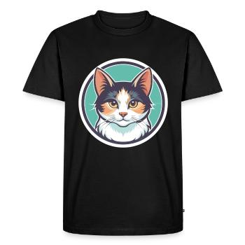 Turc Van Chat Race Dessin Animé Kawaii Animal Pet - T-shirt Premium bio Homme - noir - Devant - Nico (187cm)