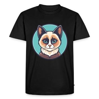 Raquette Chat Race Dessin Animé Kawaii Animal Pet - T-shirt Premium bio Homme - noir - Devant - Nico (187cm)
