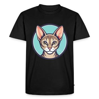 Singapura Chat Race Dessin Animé Kawaii Animal Pet - T-shirt Premium bio Homme - noir - Devant - Nico (187cm)