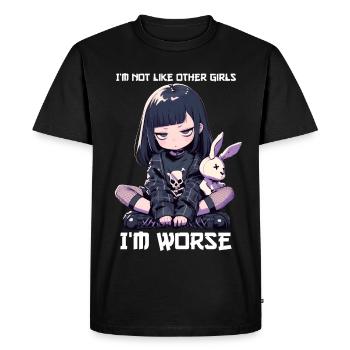 Not Like Other Girls Goth Girl Bunny Kawaii Gothic - Men's Premium Organic T-Shirt - black - Front - Nico (187cm)