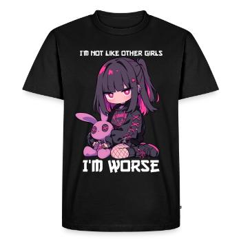 Not Like Other Girls Kawaii Goth Bunny Gift - Men's Premium Organic T-Shirt - black - Front - Nico (187cm)