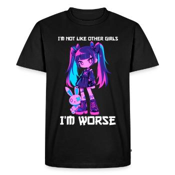 Not Like Other Girls Goth Girl Bunny Grunge Kawaii - Men's Premium Organic T-Shirt - black - Front - Nico (187cm)