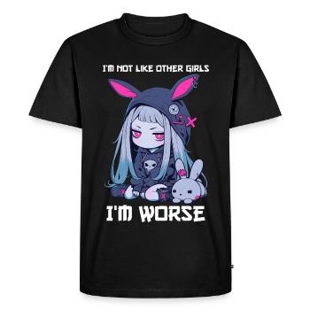 Not Like Other Girls Kawaii Goth Bunny Gothic - Men's Premium Organic T-Shirt - black - Front - Nico (187cm)