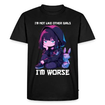 Not Like Other Girls Anime Girl Kawaii Edgy Goth - Men's Premium Organic T-Shirt - black - Front - Nico (187cm)