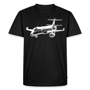 Airplane Drawing - Men's Premium Organic T-Shirt - black - Front - Nico (187cm)