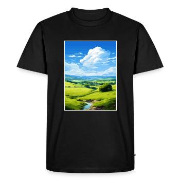 Nidderdale Aonb Affiche de voyage Souvenir Peinture WPA - T-shirt Premium bio Homme - noir - Devant - Nico (187cm)