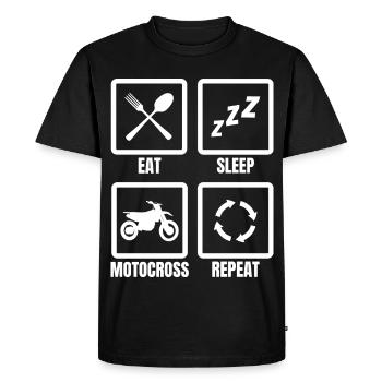 Manger dormir Motocross Répéter - T-shirt Premium bio Homme - noir - Devant - Nico (187cm)