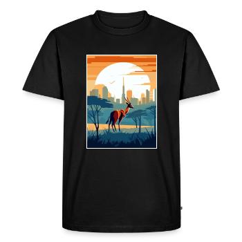 Nairobi Kenya Travel Poster Souvenir Painting WPA - Men's Premium Organic T-Shirt - black - Front - Nico (187cm)