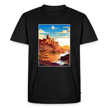 Aït Benhaddou Maroc Affiche de voyage Souvenir WPA - T-shirt Premium bio Homme - noir - Devant - Nico (187cm)