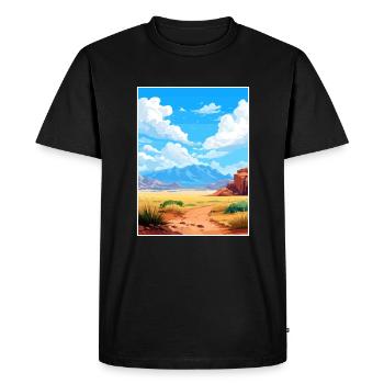 Montagnes Maroc Voyage Poster Souvenir WPA - T-shirt Premium bio Homme - noir - Devant - Nico (187cm)