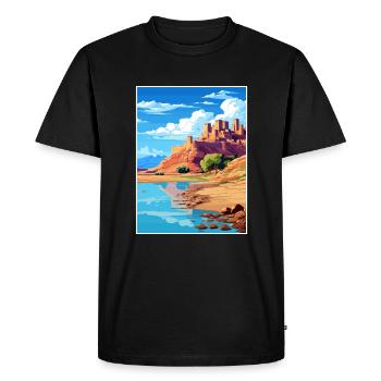 Aït Benhaddou Maroc Affiche de voyage Souvenir WPA - T-shirt Premium bio Homme - noir - Devant - Nico (187cm)