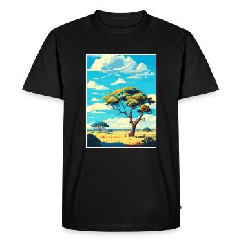 Kruger National Park South Africa Travel Poster - Men's Premium Organic T-Shirt - black - Front - Nico (187cm)