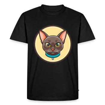 Bombay Chat Race Dessin animé Kawaii Animal Pet - T-shirt Premium bio Homme - noir - Devant - Nico (187cm)