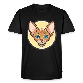 Red Devon Rex Cat Breed Cartoon Kawaii Animal Pet - Men's Premium Organic T-Shirt - black - Front - Nico (187cm)