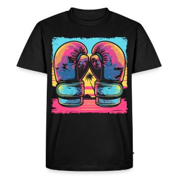 Kickboxing Cartoon Look - Men's Premium Organic T-Shirt - black - Front - Nico (187cm)