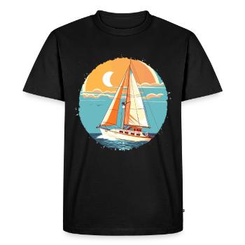 Sailing Comic Look - Men's Premium Organic T-Shirt - black - Front - Nico (187cm)