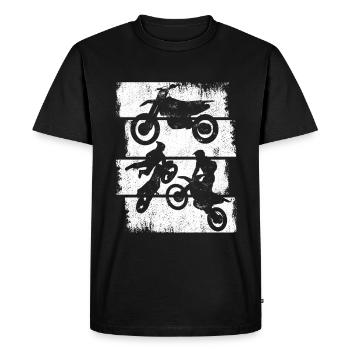 Croquis de motocross - T-shirt Premium bio Homme - noir - Devant - Nico (187cm)