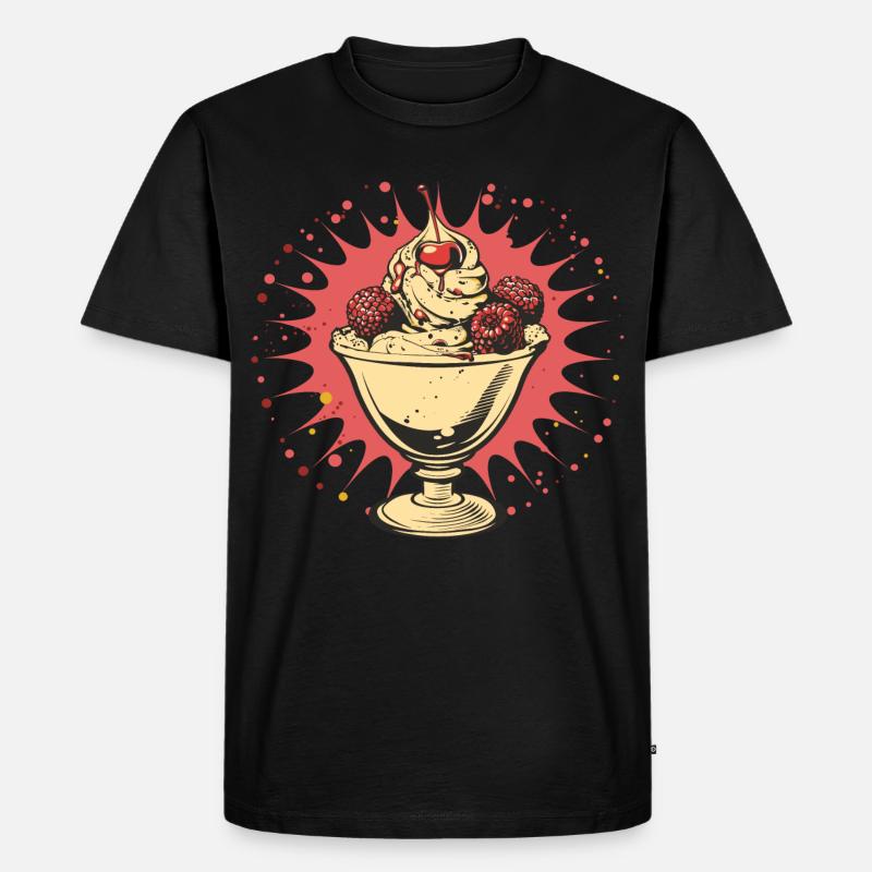 Grafik Eisbecher - Männer Premium Bio T-Shirt - Schwarz