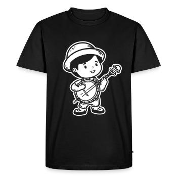 Petit joueur de banjo - T-shirt Premium bio Homme - noir - Devant - Nico (187cm)