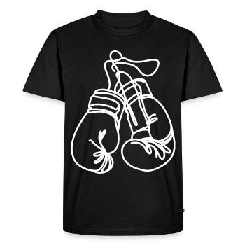 Dessin de gants de boxe - T-shirt Premium bio Homme - noir - Devant - Nico (187cm)