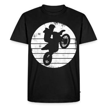 Dessin de pilote de motocross - T-shirt Premium bio Homme - noir - Devant - Nico (187cm)