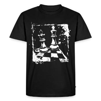 Reine et roi des échecs - T-shirt Premium bio Homme - noir - Devant - Nico (187cm)