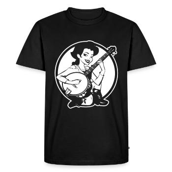 Joueur de banjo de dessin animé - T-shirt Premium bio Homme - noir - Devant - Nico (187cm)