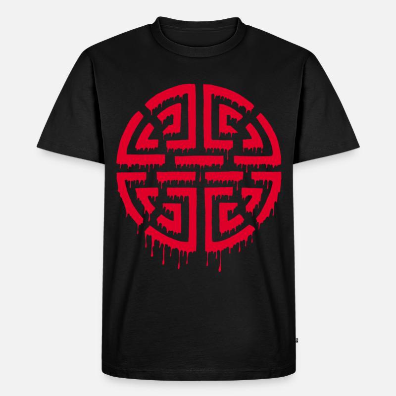 Graffiti eines roten Labyrinths - Männer Premium Bio T-Shirt - Schwarz