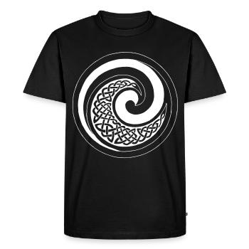 White Ocean Wave - Men's Premium Organic T-Shirt - black - Front - Nico (187cm)