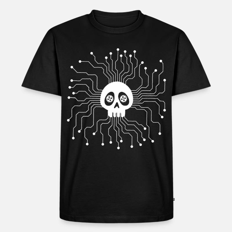 White Microprocessor Skull - Men's Premium Organic T-Shirt - black