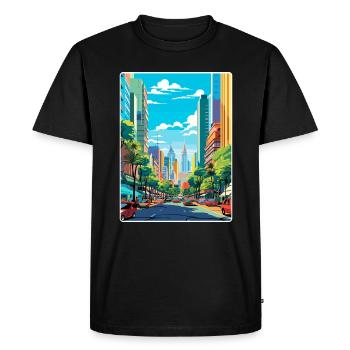 Sao Paulo Brésil Affiche de voyage Peinture Souvenir WPA - T-shirt Premium bio Homme - noir - Devant - Nico (187cm)