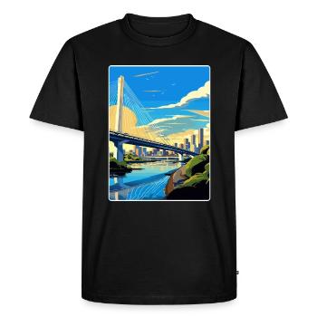 Sao Paulo Brésil Affiche de voyage Peinture Souvenir WPA - T-shirt Premium bio Homme - noir - Devant - Nico (187cm)