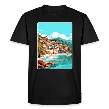 Yelapa Travel Poster Souvenir Postcard Painting - Men's Premium Organic T-Shirt - black - Front - Nico (187cm)