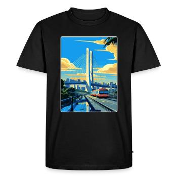 Sao Paulo Brésil Affiche de voyage Peinture Souvenir WPA - T-shirt Premium bio Homme - noir - Devant - Nico (187cm)