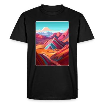 Rainbow Mountain Pérou Voyage Poster Souvenir WPA - T-shirt Premium bio Homme - noir - Devant - Nico (187cm)