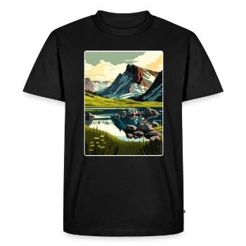 Parc national de Sarek Suède Affiche de voyage suédoise - T-shirt Premium bio Homme - noir - Devant - Nico (187cm)