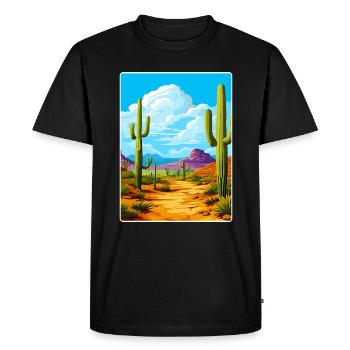Saguaro National Park Arizona Travel Poster WPA - Men's Premium Organic T-Shirt - black - Front - Nico (187cm)